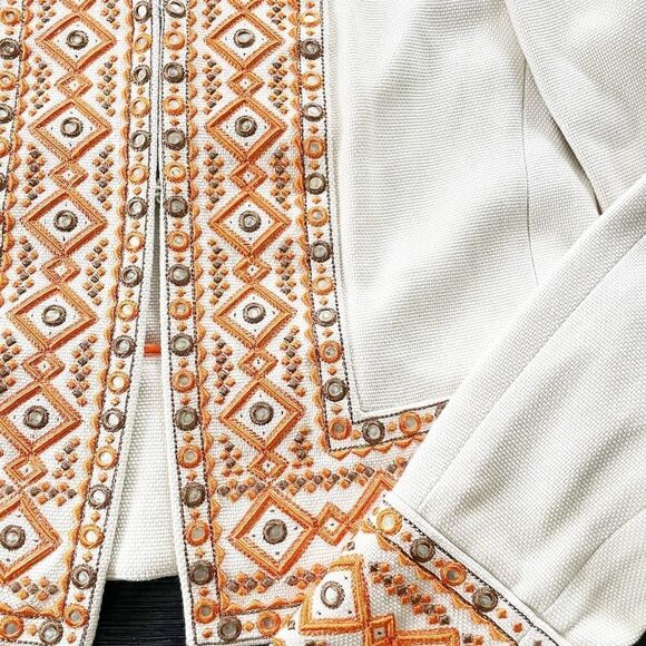 TORY BURCH Orange Embroidered Evening Jacket US 2 - Picture 11 of 12